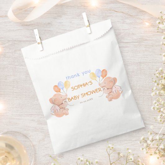 Baby Elephant Shower Fevor Bags Geschenktütchen (Ausgeschnitten)