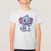 Baby Elephant Sitting Waving Hand-23800 Tri-Blend Shirt (Vorderseite)