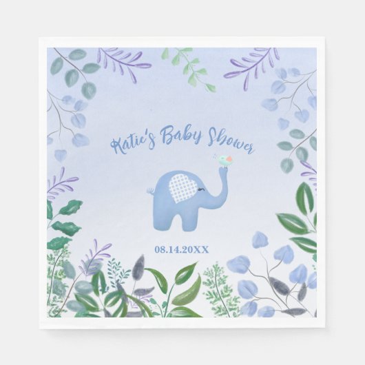 Baby Elephant Song Bird Baby Dusche Serviette (Vorderseite)