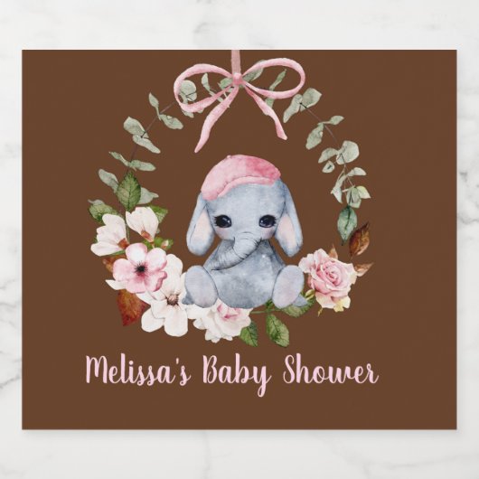 Baby Elephant Sparkling Weinetikett Schaumweinetikett (Einzelnes Label)