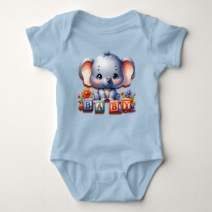 Baby Elephant Speller Baby Strampler