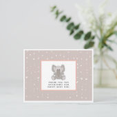 Baby Elephant String Hearts Baby Dusche Vielen Dan Postkarte (Stehend Vorderseite)
