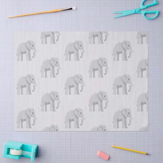 Baby Elephant & Sunset Lake Whimsical Tissue Paper Seidenpapier (Basteln)
