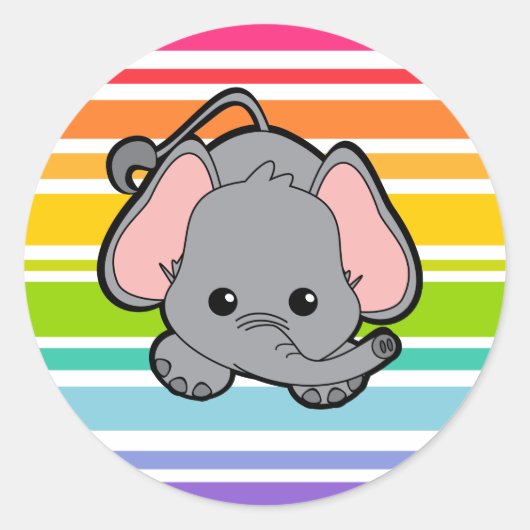 Baby Elephant Süsse Runder Aufkleber (Vorderseite)