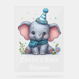 Baby Elephant Theme Babydusche Akryllische Beschri Acrylschild