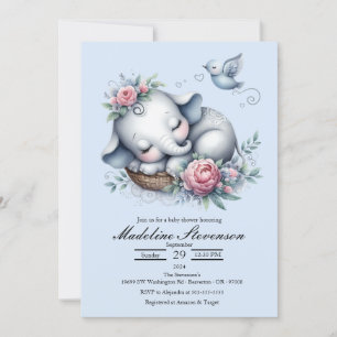Baby Elephant Themed Baby Dusche Einladung