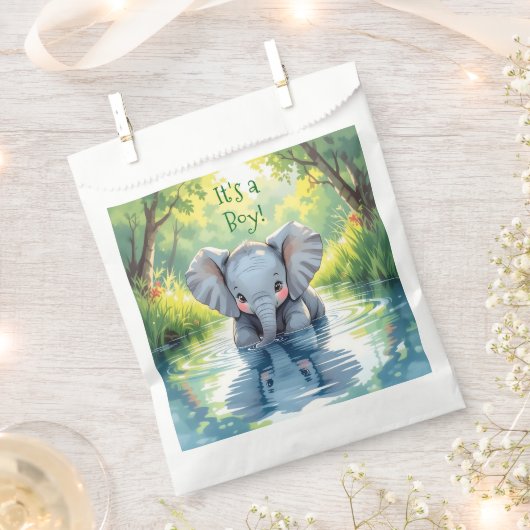 Baby Elephant Themed Baby Shower Geschenktütchen (Ausgeschnitten)