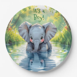 Baby Elephant Themed Baby Shower Pappteller
