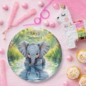 Baby Elephant Themed  Birthday Party Personalized Pappteller (Party)