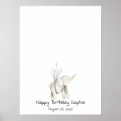Baby Elephant Thumbprint Gastbuch Poster (Vorne)