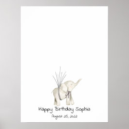Baby Elephant Thumbprint Gastbuch Poster
