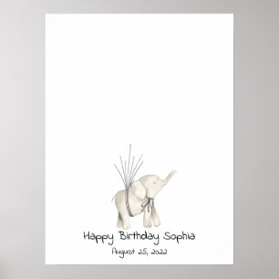 Baby Elephant Thumbprint Gastbuch Poster