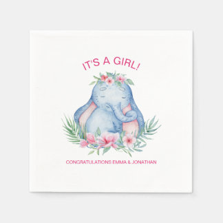 Baby Elephant Tropical Blume Baby Girl Dusche Serviette