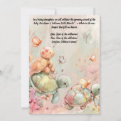 Baby Elephant & Turtle Baby Dusche Einladung (Rückseite)