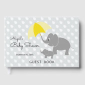 Baby Elephant Umbrella Gender Neutral Baby Dusche Gästebuch (Vorderseite)
