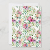 Baby Elephant und Blume Babydusche Einladung (Rückseite)