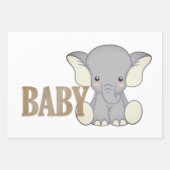 Baby Elephant und Schnuller Geschenkpapier Set (Vorderseite)