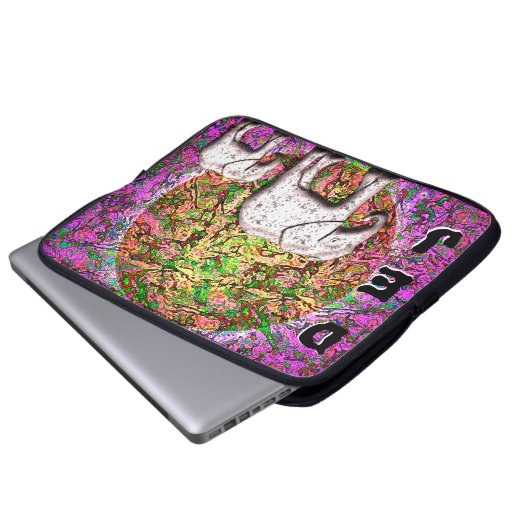 Baby Elephant Walk (Mit Monogramm Accessoire Bag) Laptopschutzhülle (Vorne Knopf)