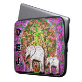 Baby Elephant Walk (Mit Monogramm Accessoire Bag) Laptopschutzhülle (Vorderseite Links)