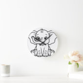 Baby Elephant Wall Clock Runde Wanduhr (Zuhause)