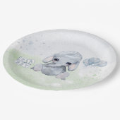 Baby Elephant Watercolor Animals Pappteller (Schrägansicht)