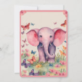 Baby Elephant Watercolor Babydusche Einladung (Rückseite)