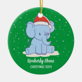 Baby Elephant Weihnachtsschnee Winterurlaub Keramik Ornament