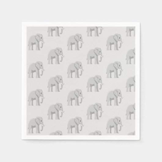 Baby Elephant Whimsical Pattern Birthday Napkins Serviette (Vorderseite)