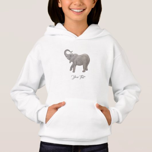 Baby Elephant White Hoodie (Vorderseite)