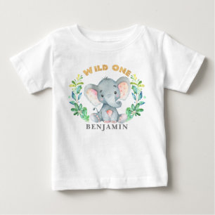 Baby Elephant Wild One 1. GeburtstagsJungle T-shirt