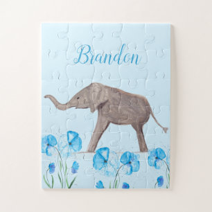Baby Elephant Wildtier für Kinder Art Boy Puzzle