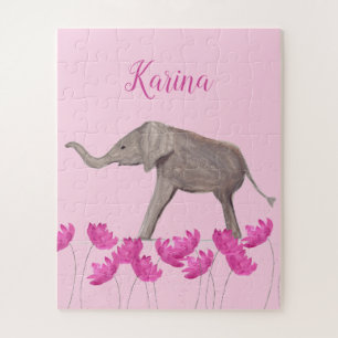 Baby Elephant Wildtier für Kinder Kunst Mädchen Puzzle