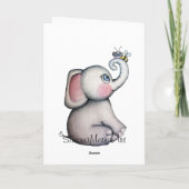 Baby Elephant with Bee Danke Karte (Rückseite)