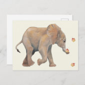 Baby Elephant with cupcakes Postcard Postkarte (Vorne/Hinten)