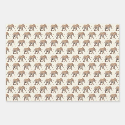 Baby Elephant with cupcakes Tissue Gift Wrap Geschenkpapier Set (Vorderseite 3)