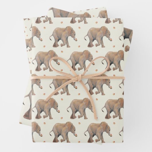 Baby Elephant with cupcakes Tissue Gift Wrap Geschenkpapier Set (Beispiel)