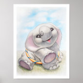 Baby Elephant with Hula-Hoop Nursery Print Poster (Vorne)