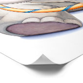 Baby Elephant with Hula-Hoop Nursery Print Poster (Ecke)