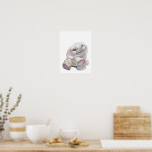 Baby Elephant with Hula-Hoop Nursery Print Poster (Küche)