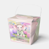 Baby Elephant with Hydrangeas Baby Shower Favor Geschenkschachtel (Vorderseite)