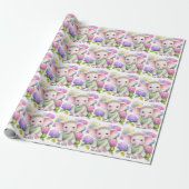 Baby Elephant with Hydrangeas Baby Shower  Geschenkpapier (Ungerollt)