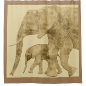 Baby Elephant with it's Mother Duschvorhang (Vorderseite)