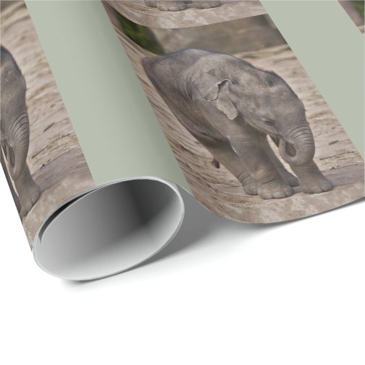 Baby Elephant Wrapping Paper Geschenkpapier (Rolleneckpunkt)