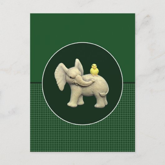 Baby Elephant & Yellow Duck Postkarte (Vorderseite)