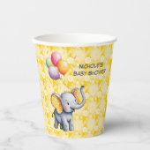 Baby Elephant Yellow Polka Dot Ears Baby Shower Pappbecher (Vorderseite)