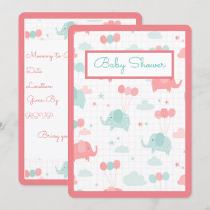 Baby Elephant Zoo Animals Boy oder Girl Einladung