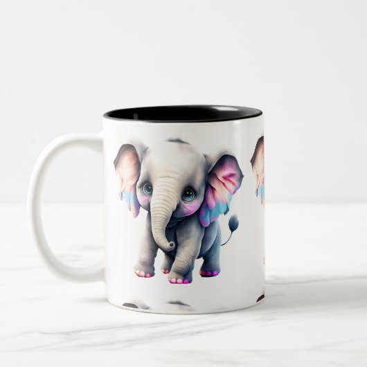 Baby Elephant Zweifarbige Tasse (Links)