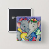 BABY ELEPHANTS ERSTE LIEBE, NIEDLICH PACHYDERM FRE BUTTON (Vorne & Hinten)