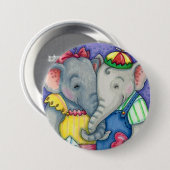 BABY ELEPHANTS ERSTE LIEBE, NIEDLICH PACHYDERM FRE BUTTON (Vorne & Hinten)