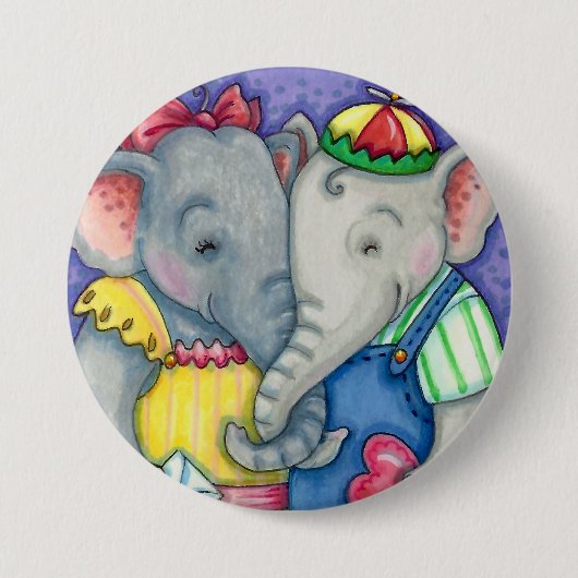 BABY ELEPHANTS ERSTE LIEBE, NIEDLICH PACHYDERM FRE BUTTON (Vorderseite)